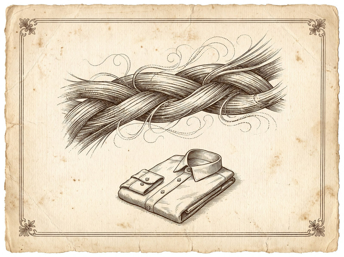 Étude gravée de fibres de lin retenant le parfum