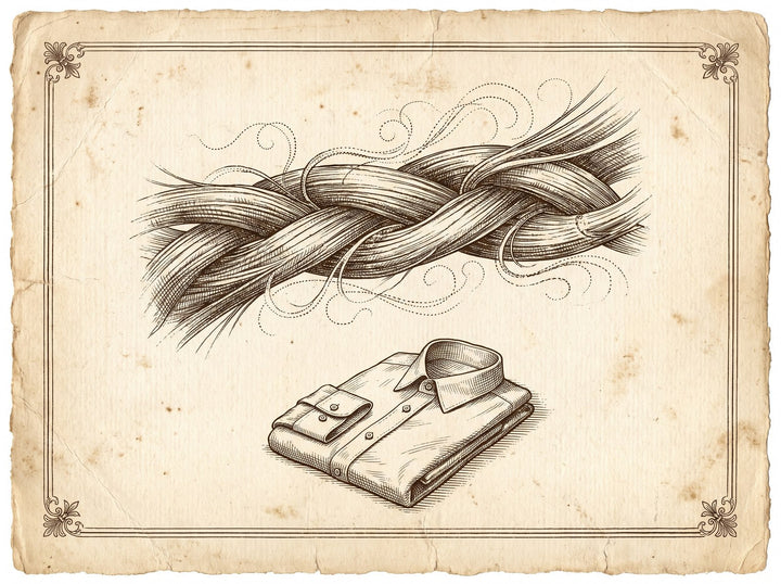 Étude gravée de fibres de lin retenant le parfum