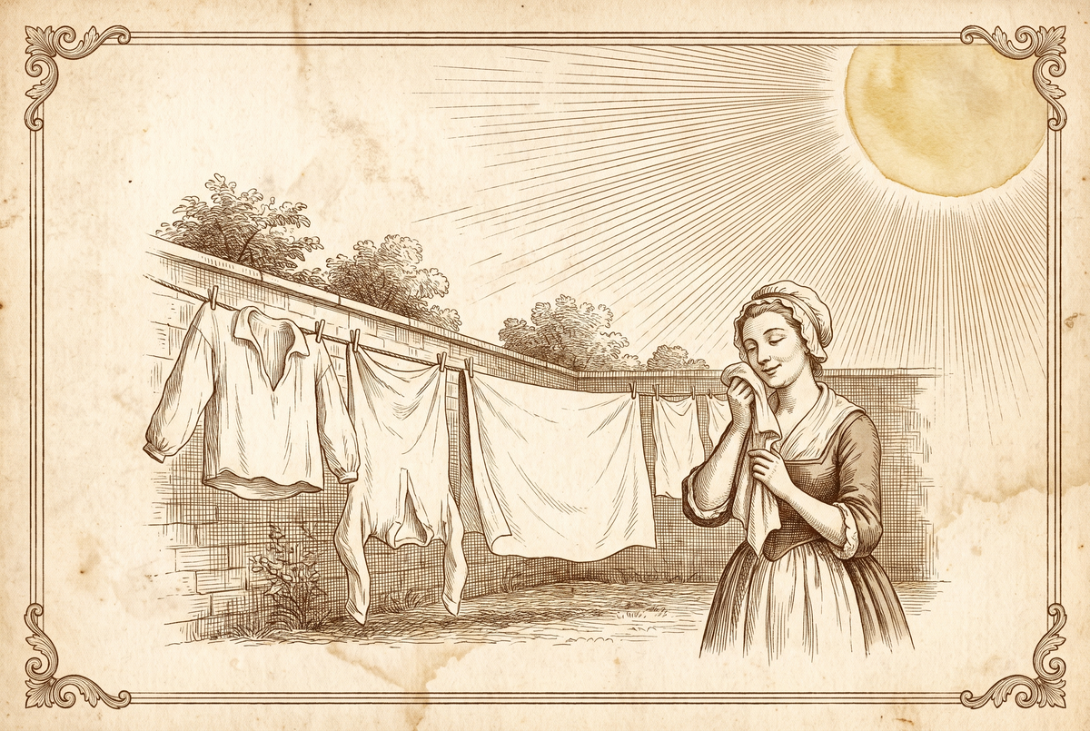 Chemises séchant sous des rayons de soleil gravés — gravure